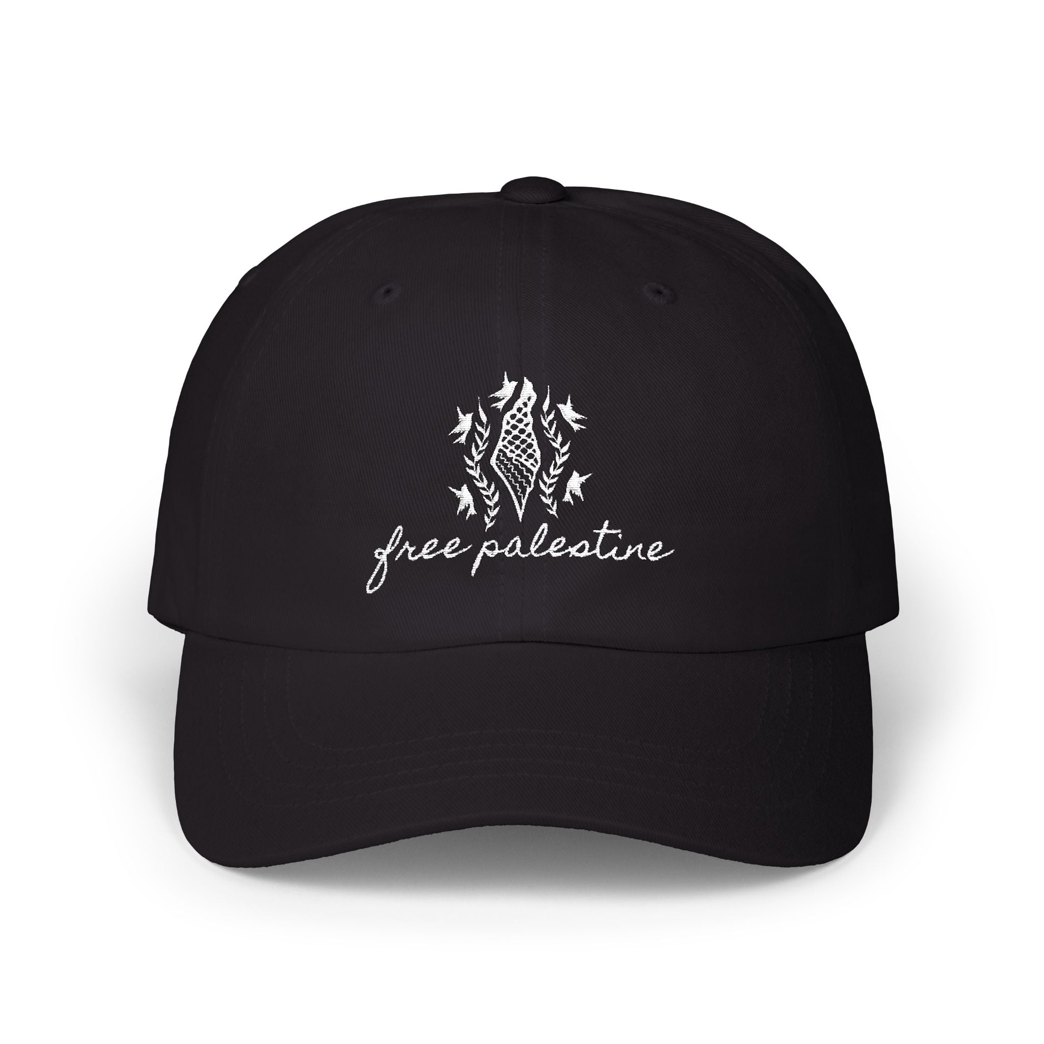 Eman's Free Palestine Embroidered Cap (Black)